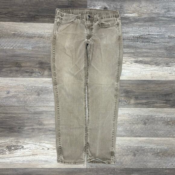 Levis 511 Black Tab Faded Light Wash Muted Tan Mens 32x30 Slim Fit Denim Jeans - Picture 2 of 13